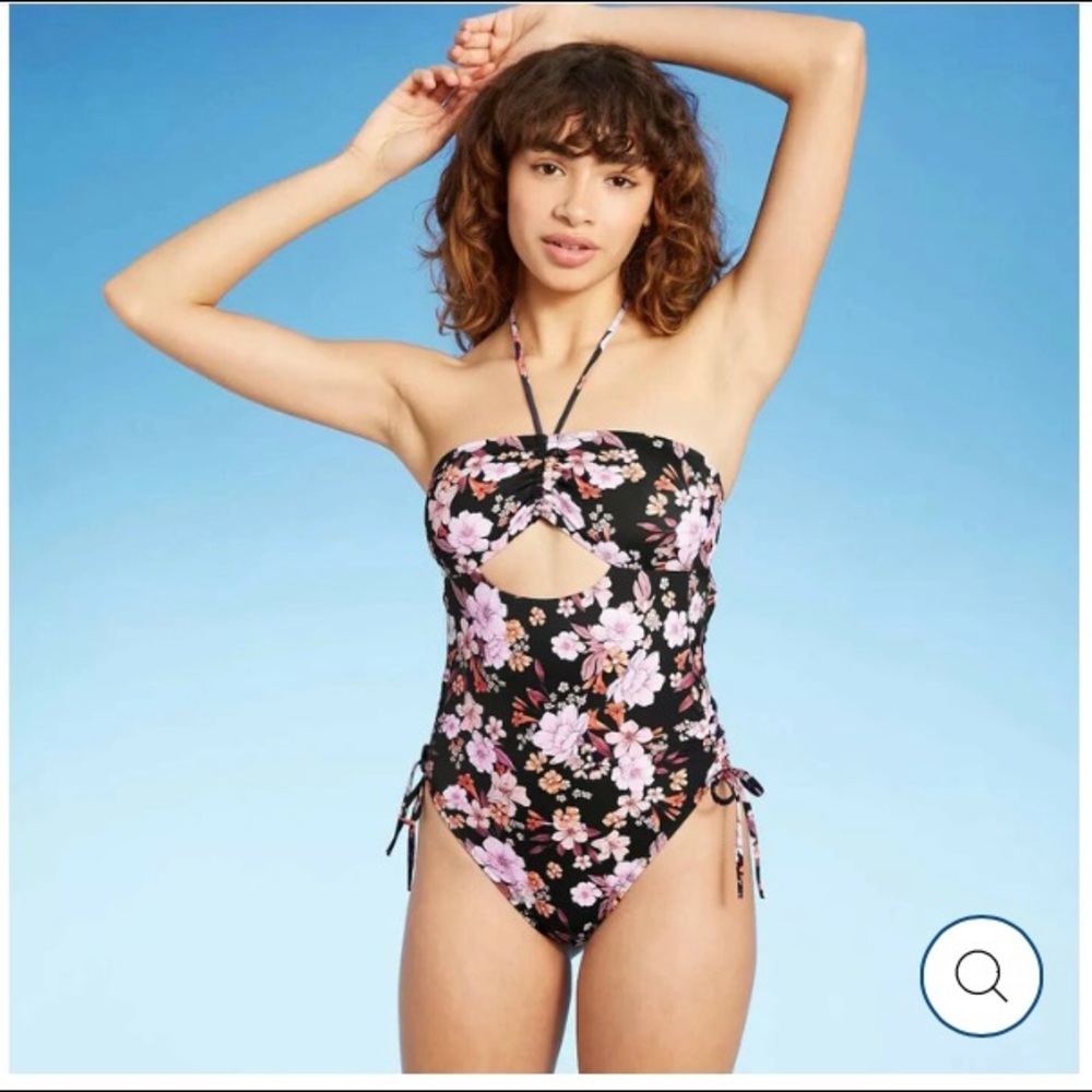 Floral Keyhole Cutout Swimsuit
